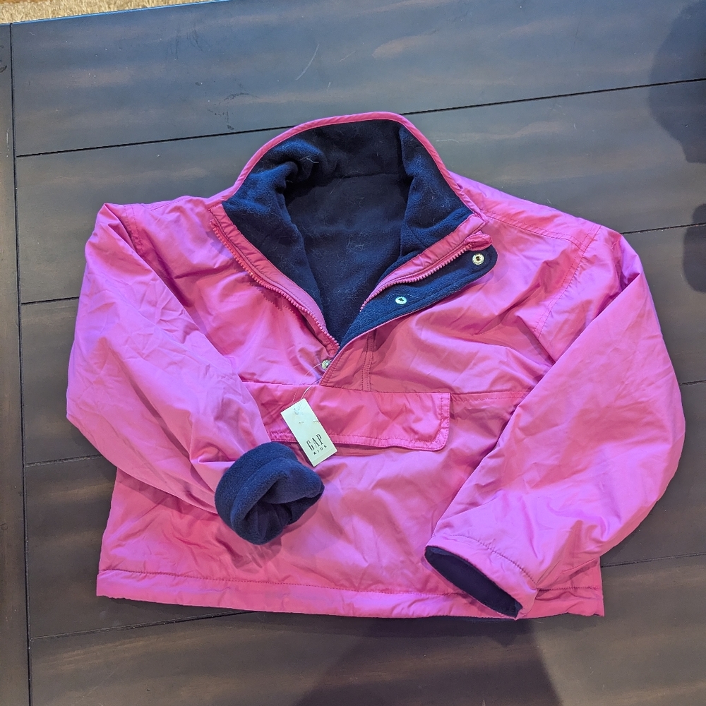 GAP Fuchsia and Navy Pullover Jacket Reversible